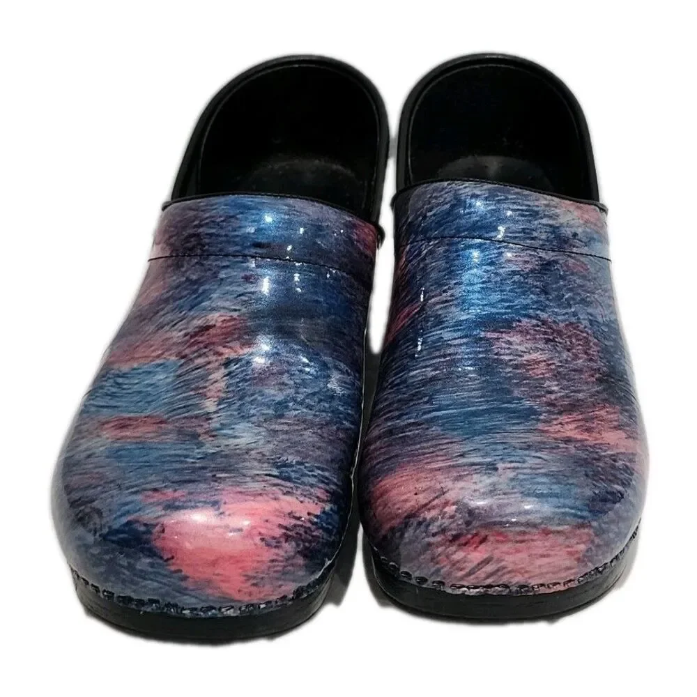 Dansko Size 40 Professional Clogs Nursing Medical Cotton Candy Patent Leather - Picture 1 of 7